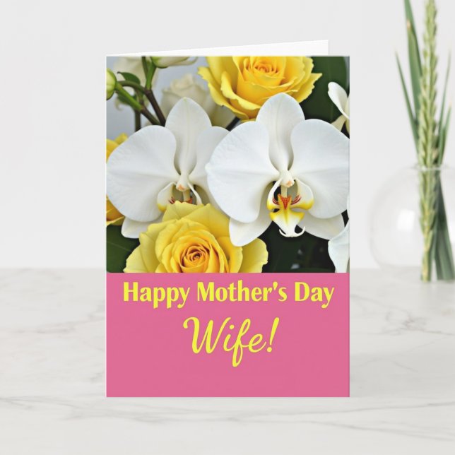 Orchid Mothers Day Wife Card (Front)
