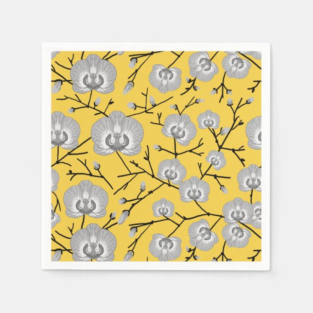 Orchid mustard pattern napkins (Front)
