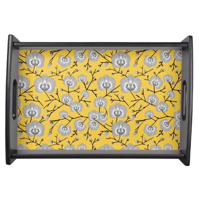orchid mustard pattern serving tray (Front)
