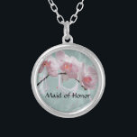 Orchid Necklace for Maid of Honor<br><div class="desc">Orchid Necklace for your Maid of Honor.  So pretty with light pink orchids and a light green background.</div>