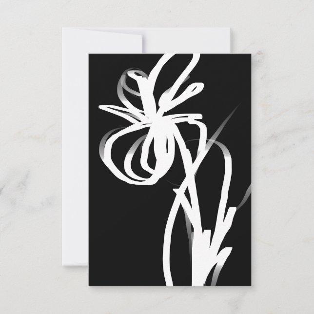 Orchid Noir: Abstract Black & White Card (Front)