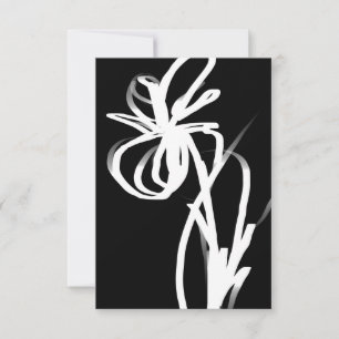 Orchid Noir: Abstract Black & White Card