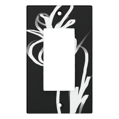 Orchid Noir Abstract Black  White Light Switch Cover