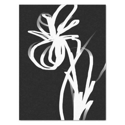 Orchid Noir Abstract Black  White Tissue Paper