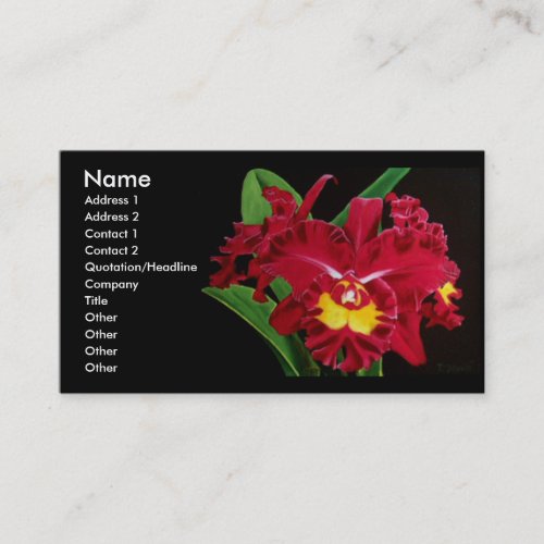 Orchid Oil on Canvas Business Cards