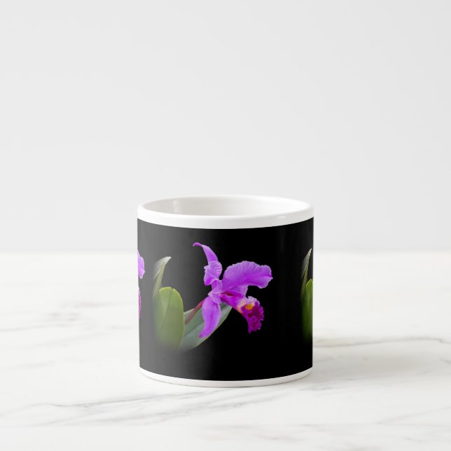 Orchid on Black Customizable Specialty Mug (Front)