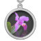 Orchid on Black Necklace