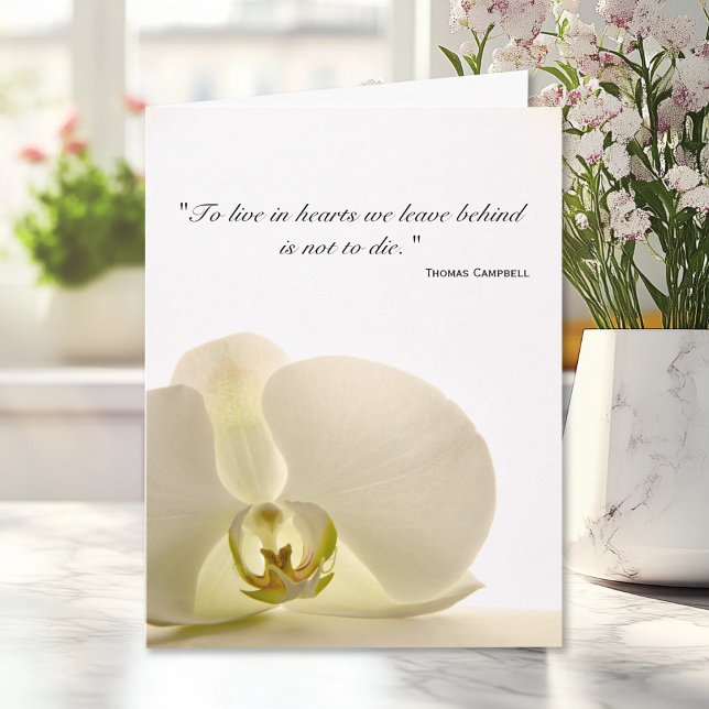 Orchid on White Sympathy Thank You Card (Creator Uploaded)