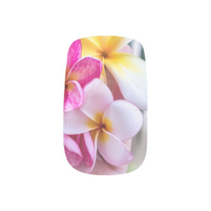 orchid, opal Hawaiian flower nail art