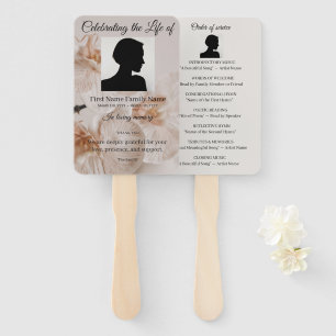 Orchid order of service hand fan