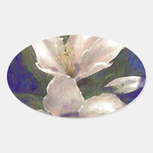Orchid Oval Sticker
