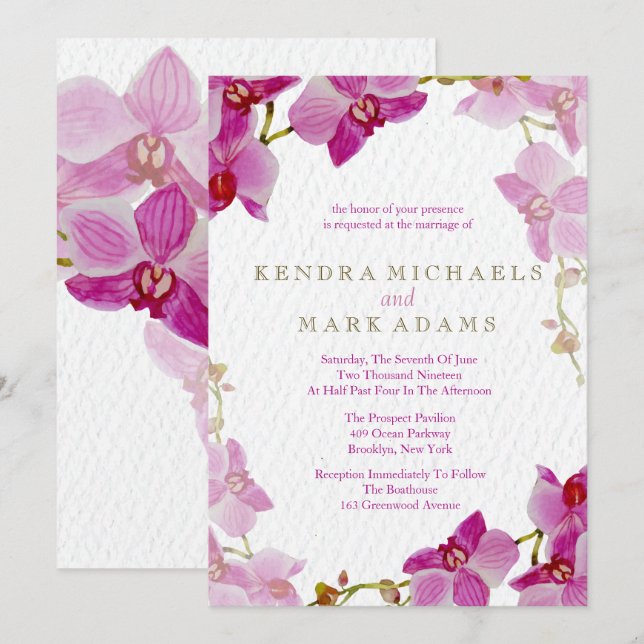 Orchid Paradise Wedding Invitations (Front/Back)