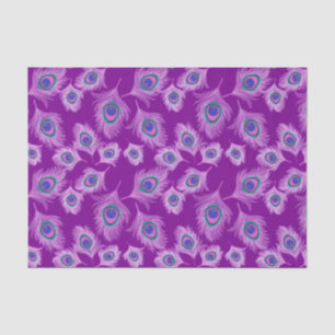 Orchid Peacock Feathers on Amethyst Purple Tissue Paper