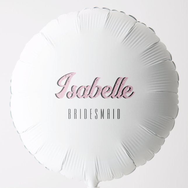 Orchid Pink 3D Funny Name Bridesmaid   Balloon (Front)