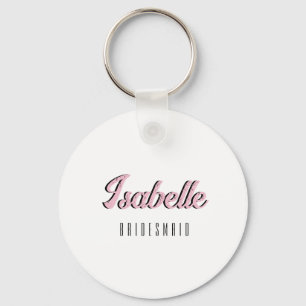 Orchid Pink 3D Funny Name Bridesmaid   Keychain