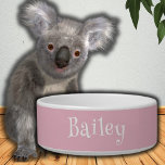 Orchid Pink and White Simple Funny Name Pet<br><div class="desc">Orchid Pink and White Simple Funny Name Cat Dog Bowl. You can also remove the personalization and enjoy the elegant and minimal one color design.</div>
