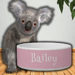 Orchid Pink and White Simple Funny Name Pet Bowl<br><div class="desc">Orchid Pink and White Simple Funny Name Cat Dog Bowl. You can also remove the personalization and enjoy the elegant and minimal one color design.</div>