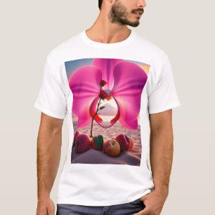 Orchid pink ocean mountain beach peaches T-Shirt