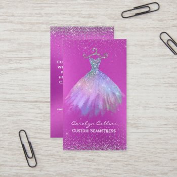 Orchid Pink Opulent Seamstress Business Card by DizzyDebbie at Zazzle