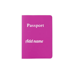 Orchid pink personalised passport holder