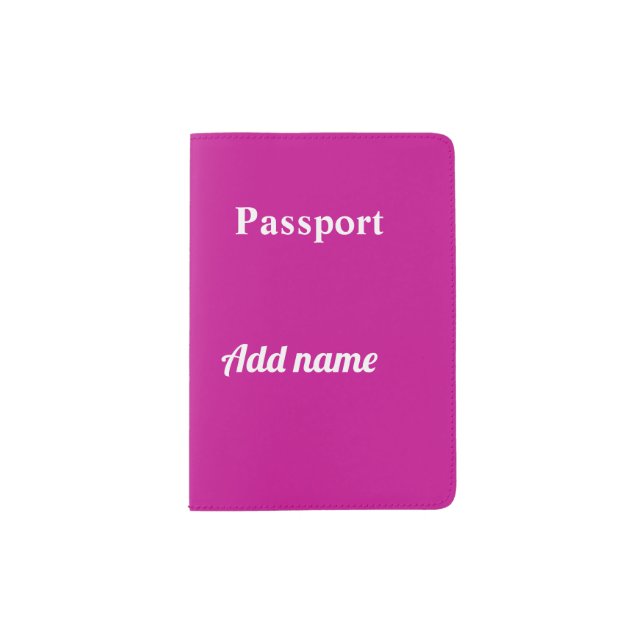 Orchid pink personalised passport holder (Front)