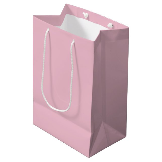 Orchid Pink Solid Plain Color Medium Gift Bag (Front Angled)