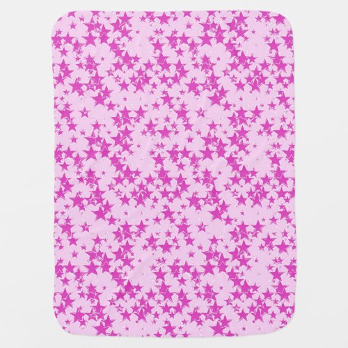 Orchid pink stars on a soft pink background swaddle blanket