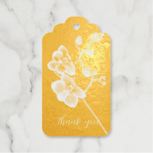 Orchid pink white color black pale gentle purple foil gift tags