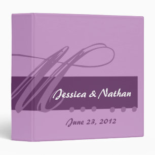 Orchid Plum Purple Wedding Monogram Planner Binder