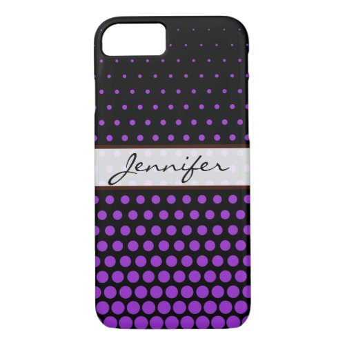 Orchid Polka Dots Elegant Modern Black iPhone 87 Case