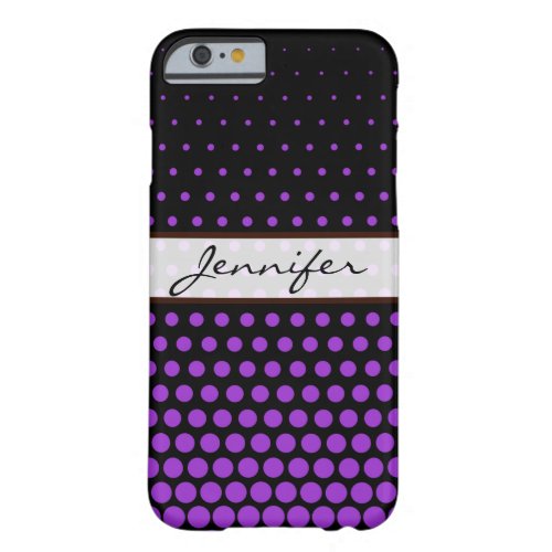 Orchid Polka Dots Elegant Modern Black Barely There iPhone 6 Case