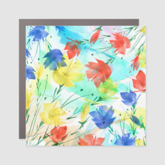 Orchid Poppy Peony Fashion Bouquet Car Magnet