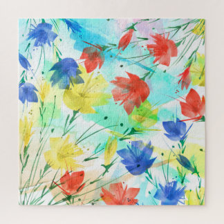 Orchid Poppy Peony Fashion Bouquet Jigsaw Puzzle