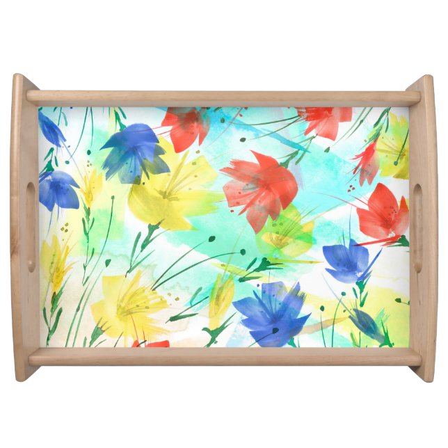 Orchid Poppy Peony Fashion Bouquet Serving Tray (Front)