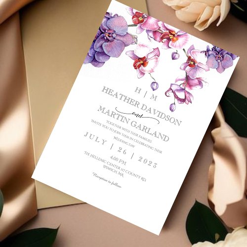  Orchid  Premium Botanical Wedding Invitation