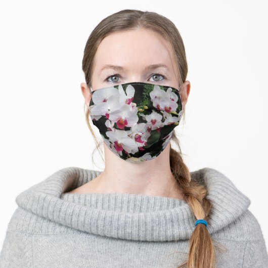 Orchid Print Adult Face Mask (Worn)