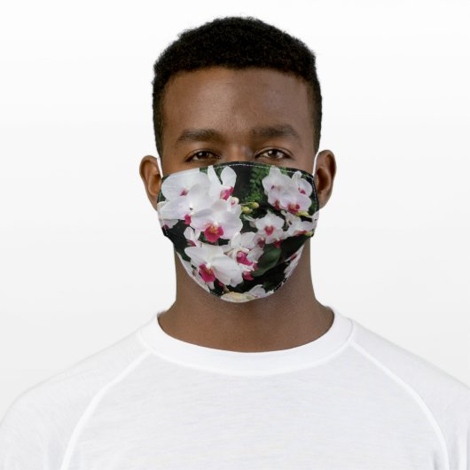 Orchid Print Adult Face Mask (Worn)