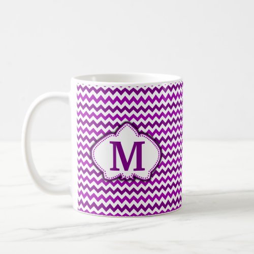 Orchid Purple Chevron Personalized Monogram Coffee Mug