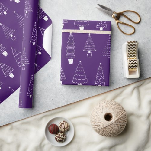 Orchid Purple Christmas Winter Wonderland Wrapping Paper