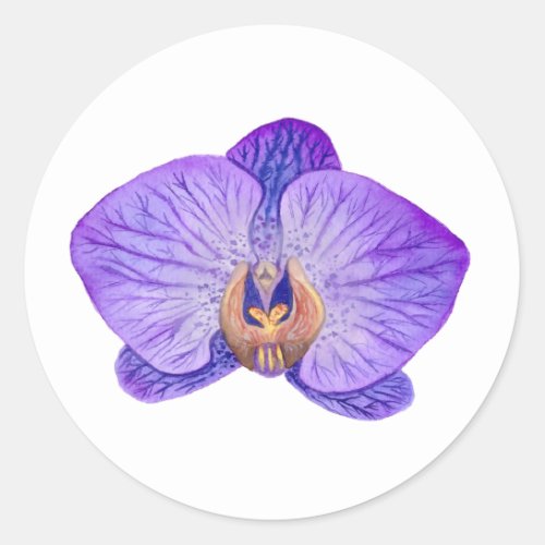 Orchid Purple Classic Round Sticker
