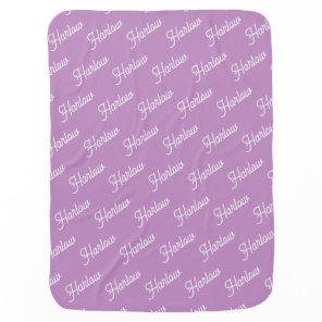 Orchid Purple Custom Kids Name Repeat Baby Blanket