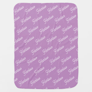 Orchid Purple Custom Kids Name Repeat Baby Blanket
