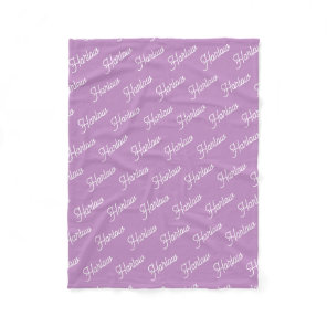 Orchid Purple Custom Kids Name Repeat Fleece Blanket
