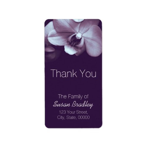 Orchid Purple Elegant Thank You Label 3