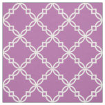 Orchid Purple, White Fancy Moroccan Quatrefoil Fabric
