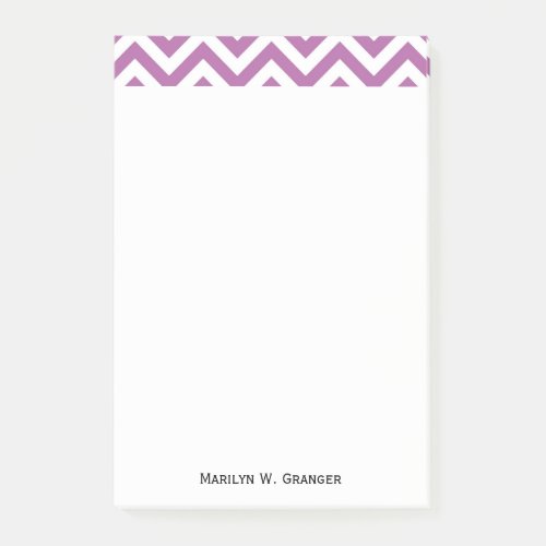 Orchid Purple White Large Chevron ZigZag Pattern Post_it Notes