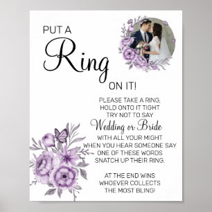 Orchid Put a Ring bridal shower game sign