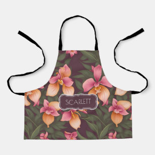 Orchid Retro Colorful Personalized Pattern Apron