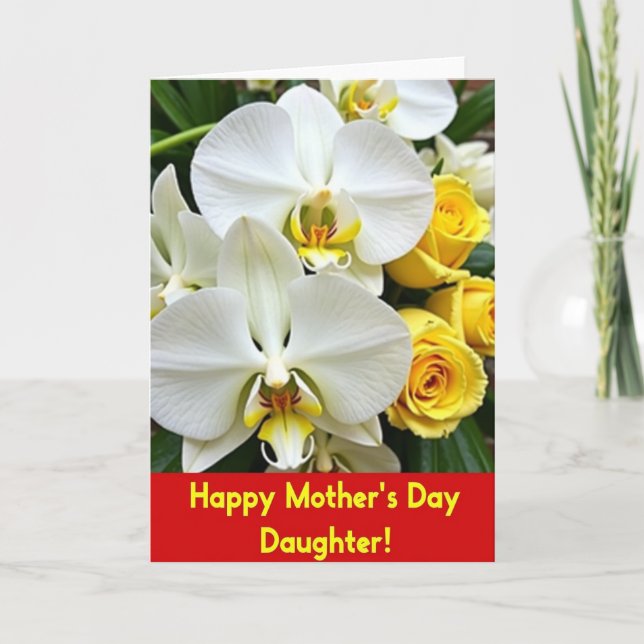 Orchid Rose Sweet Mothers Day Card (Front)