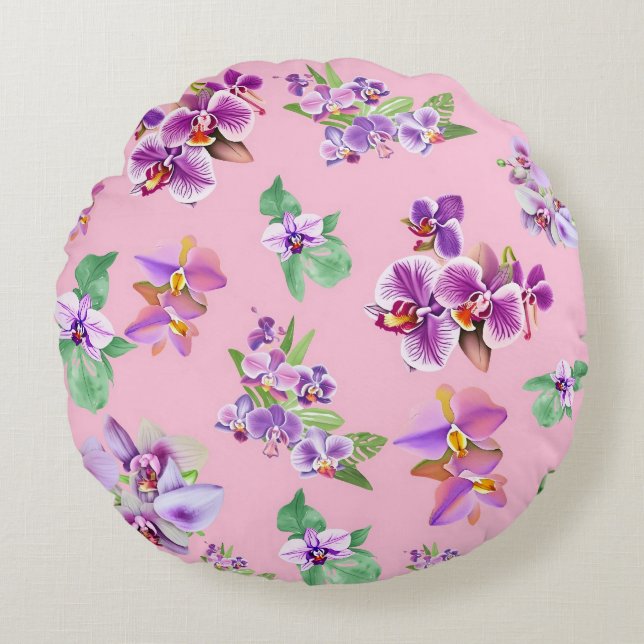 Orchid Round Pillow (Front)